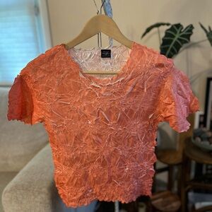 Origami Magic Scarf Crinkled Orange Top